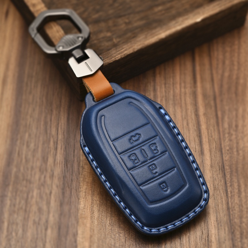 Handmade Sewing Smart Key Cover Case Car Keyring For Toyota Alphard Sienna Button