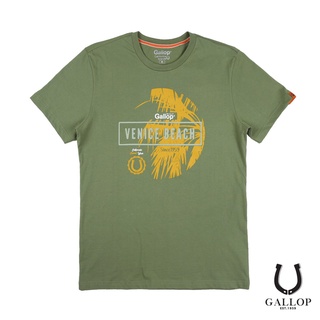 ☫♝GALLOP : เสื้อยืดคอกลมพิมพ์ลาย BASIC -T-SHIRT (Round-necked) GT9065