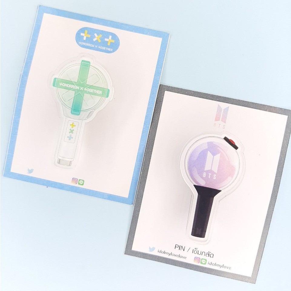 BTS: เข็มกลัด Lightstick & Fanart member BTS