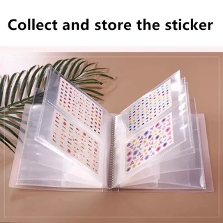 สมุดใส่สติ๊กเกอร์ สติ๊กเกอร์แต่งเล็บ Nail Sticker Storage High Capacity Book Collecting Album, Easy Photo Album