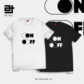 เสื้อยืด AvidiTee On Off Switch Minimalist v7 Aesthetic Statement Customized Unisex TShirt for Men and Womenเ ใส่สบายๆ