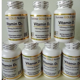 New⚡️ภูมิคุ้มกันเยี่ยม👍สินค้าอเมริกา🇺🇸California Gold Nutrition Vitamin D3, 125 mcg (5,000 IU),360 Fish Gelatin Softgels