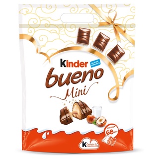 kinder bueno mini เวเฟอร์สอดไส้ chocolate hazelnut 1 ห่อมี 68 ชิ้น BBF. 08/01/24