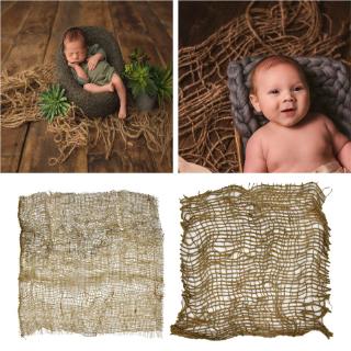 ✿INN  Newborn Handcraft Jute Backdrop Blanket Photography Prop Chunky Burlap Layer Net Studio Props