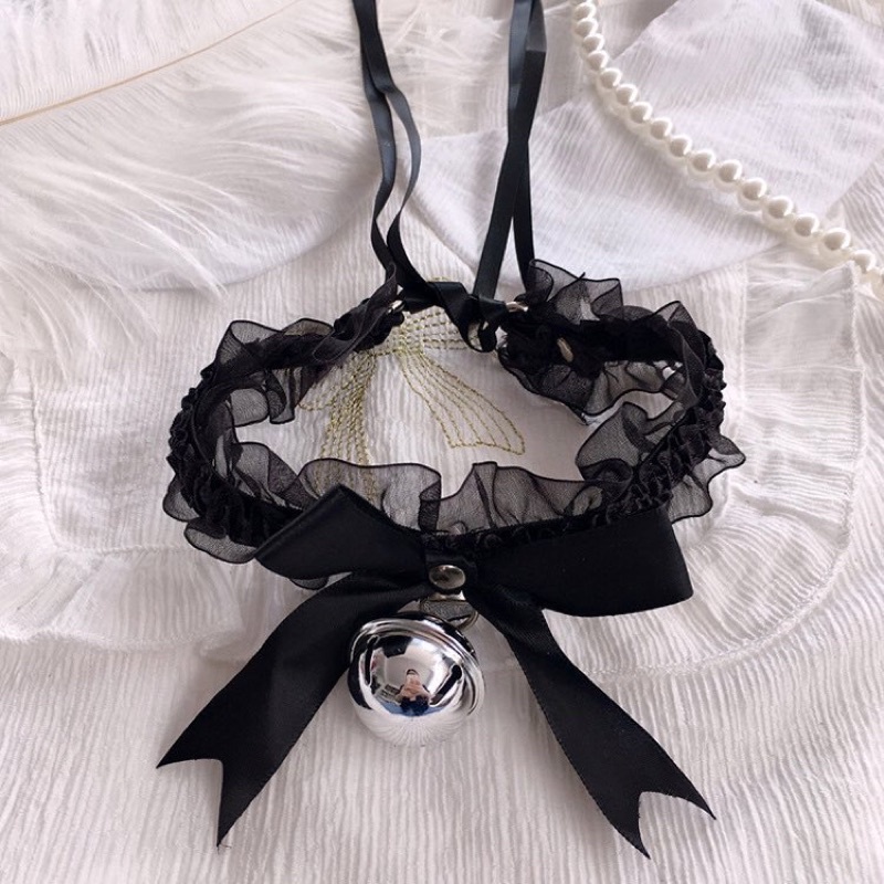 พร้อมส่ง โชกเกอร์ โชกเกอร์ปลอกคอแมว โชกเกอร์มีกระดิ่งแบบผูกเอง คอสเพลย์ - รูปที่ 2