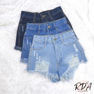 High ripped denim short ยีนส์สั้น ขาดเยอะ พร้อมส่ง 3 สี ไซส์ S-6XL กางเกงยีนส์ผู้หญิง ขาสั้น เอวสูง ขาดแหว่ง