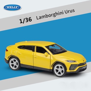 ▲WELLY Diecast 1:36 Scale Car Lamborghini Urus SUV Off-Road Vehicle Pull Back Car ORV Model Car Metal Alloy Toy Car For