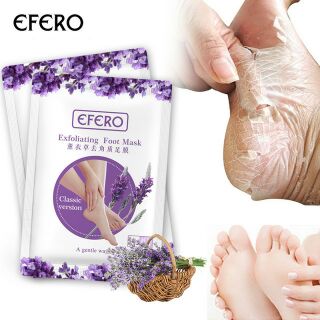 EFERO Exfoliafing Foot Mask มาร์กลอกเท้า ส้นเท้าแตก ปรับเท้านุ่มเหมือนเท้าเด็ก ( ได้ 1คู่ ) ลอกภายใน 1-2วัน