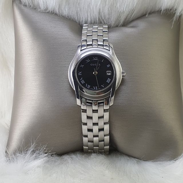 Used Gucci 5500L หน้าปัดดำ นาฬิกากุชชี่ มือสองของแท้ | Shopee Thailand