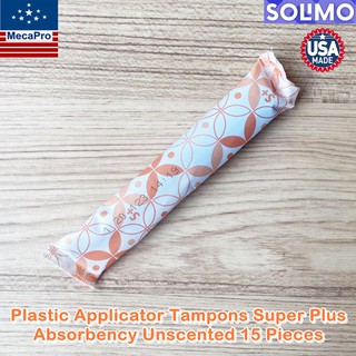 Solimo Plastic Applicator Tampons Super Plus Absorbency Unscented 15 Pieces ผ้าอนามัยแบบสอด โซลิโม 15 ชิ้น แบ่งขาย เหมาะ