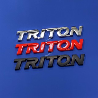 โลโก้* TRITON ติดรถ มิตซูบิชิ  ( ขนาด* 2.7 x 16.5 cm ) ราคาต่อชิ้น