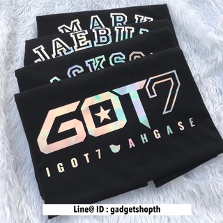 เสื้อสกรีนลาย #GOT7  สีอักษรโฮโลแกรมรุ้ง และสีทองพรีเมี่ยม