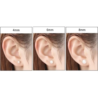 ต่างหูมุกเทียมเซ็ท3คู่3ขนาด *แถมแป้นติดหลังหู 3-5ชิ้น ต่างหูเจาะ ต่างหูหญิงติดหู ก้านเงินS925