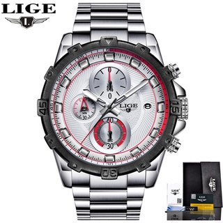 Mens Watches LIGE Chronograph Top Brand Luxury Business Quartz Watch Men Casual Large Dial Clock Sport