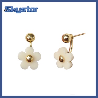 skystar Golden Color Earring Golden Ball Petal Marguerite Flower Earring Decoration for Party