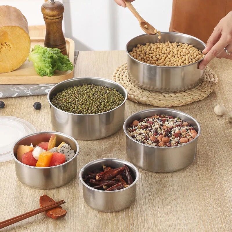 หม้อสแตนเลสเซ็ต 5 ใบ พร้อมฝาปิด 5 ใบ หม้อขนาด 10-18 cm ชามสแตนเลส กล่องใส่อาหาร K265(60)045 - รูปที่ 6