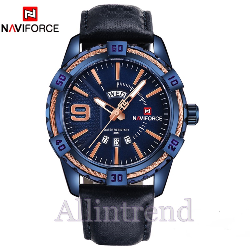 นาฬิกา Naviforce รุ่น NF9117L สีทองชมพู/น้ำเงิน ของแท้ รับประกันศูนย์ 1 ปี ส่งพร้อมกล่อง และใบรับประ