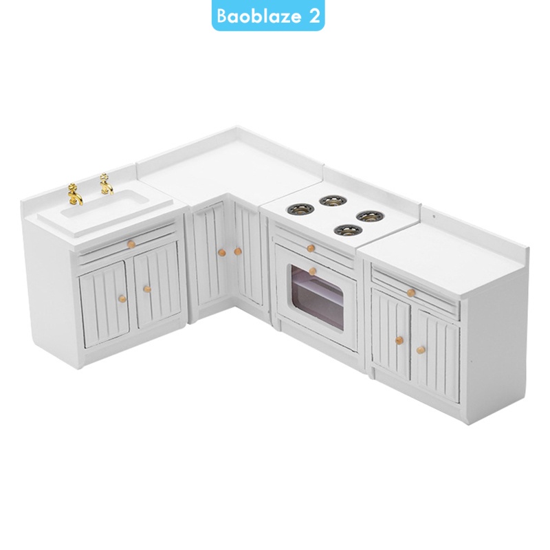 NANA 112 Dollhouse Miniature Wooden Kitchen Modern Cooking