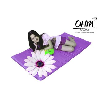 OHM ปลอกที่นอนปิคนิคแบบมีซิป ผ้าเครปซาติน 220 เส้น ขนาด 5 ฟุต (สีม่วงมะปราง)