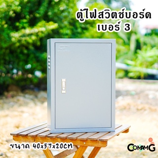 ตู้ไฟ ตู้ไฟสวิตช์บอร์ด ตู้เหล็กหน้าเรียบ เบอร์3 ยี่ห้อ CT Electric ขนาด 40*57*20CM