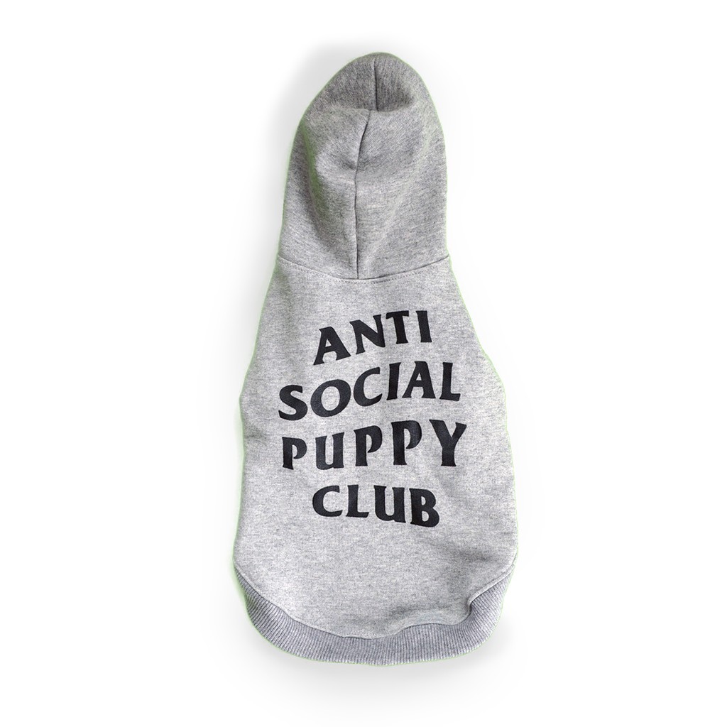 เสือหมา มีฮู้ด DOG CLOTHE STREETWEAR (ANTI SOCIAL PUPPY CLUB ฺ/GREY/ Size S-XXXL)