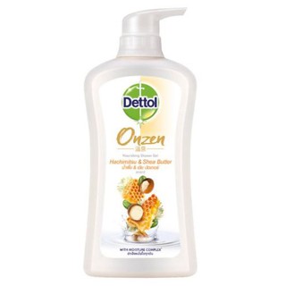 DETTOL เดทตอล เจลอาบน้ำ Onzen สูตรนอริชชิ่ง กลิ่นฮาจิมิตสึ แอนด์ เชีย บัตเตอร์ ขนาด 500 มล.