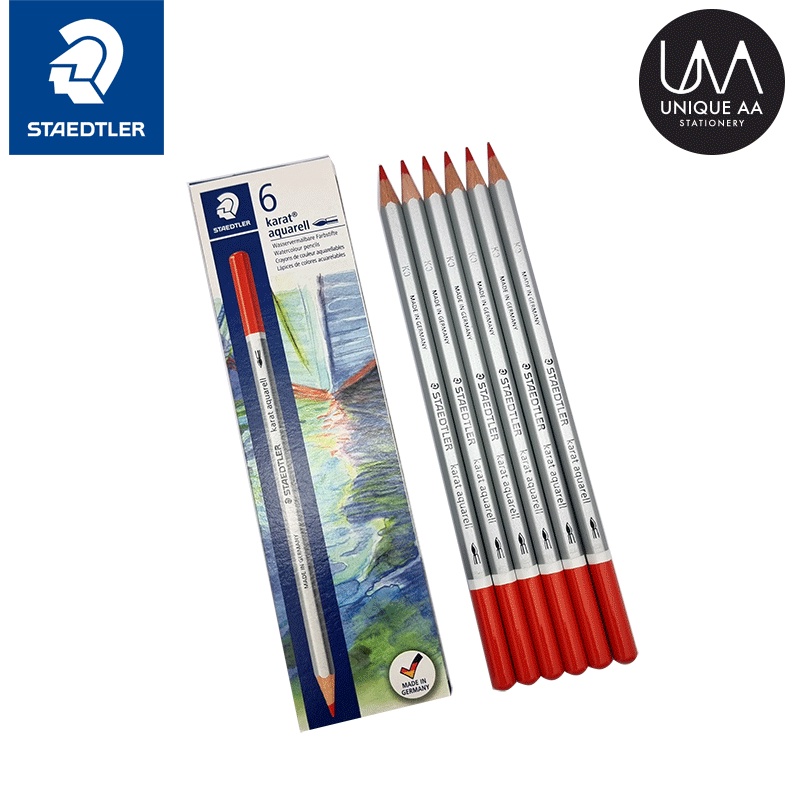 Staedtler karat® aquarell 125 ดินสอไม้ สีแดง/สีขาว (กล่องบรรจุ 6 แท่ง)