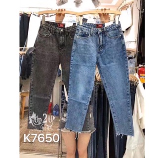 No:MS7650 ZARA RIPPED JEANS กางเกงยีนส์ ขายาวเอวสูง ทรงSlimBoy แต่งปลายขาตัด ทรงเป๊ะมากค่ะ ผ้าไม่ยืด ขากระบอกเล็ก