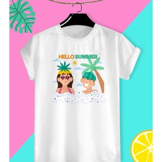 เสื้อยืดสกรีนลาย Summer Holiday ไปเที่ยวกัน ใส่สบายๆในวันหยุด ไม่ยืด ไม่ย้วย