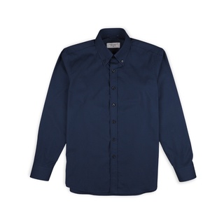 TWENTYSECOND เสื้อเชิ้ตแขนยาว ดุมปก ผ้าคอตต้อน รุ่น Plain Button Down collar shirt - สีน้ำเงิน / Navy