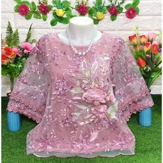 เสื้อออกงานผ้าแก้ว ไซส์ใหญ่ รอบอกตั้งแต่42-56