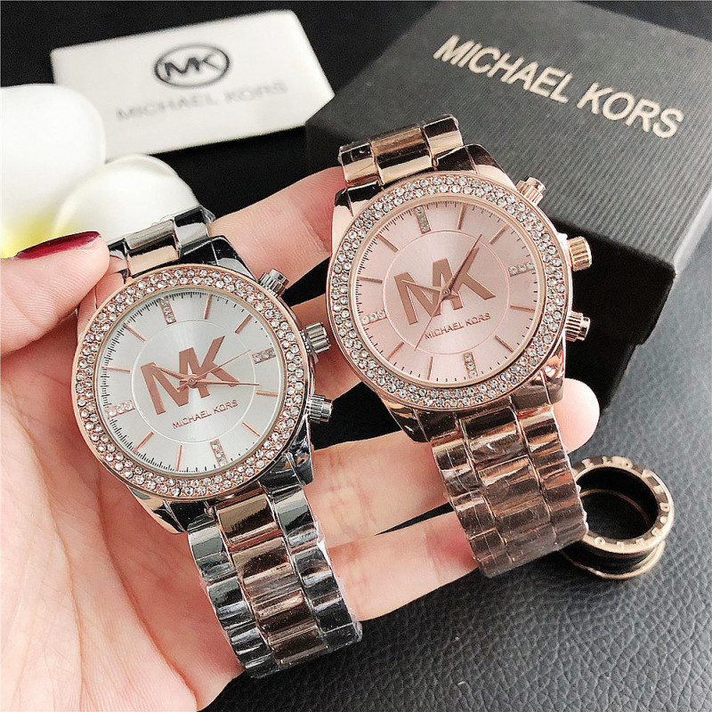 MK Jam Tangan Wanita Women Casial Watch สายสแตนเลสนาฬิกาควอทซ์กันน้ํา