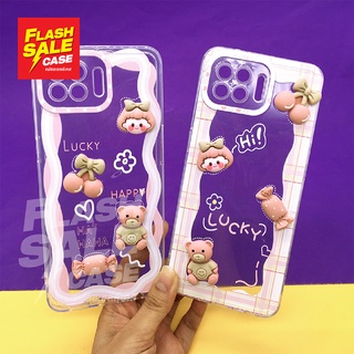 OPPO A5/A9(2020) A15 A16 A31 A53 A54 A57 5G A77 5G A93 F11 Pro Reno2 Fเคสมือถือนิ่มใสกันกล้อง ซิลิโคนTPUติดการ์ตูนน่ารัก