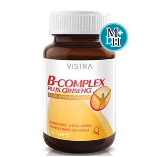 Vistra B-Complex Plus Ginseng วิตามินบีรวมผสมโสม 30 เม็ด(1ขวด) 08470