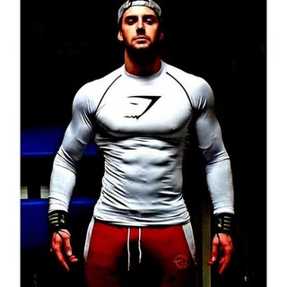 เสื้อแขนยาว GYMSHARK #1 / เสื้อแขนยาวผ้าไลคร่ายืดหยุ่นอย่างดี ผ้านิ่มใส่สบายไม่คันเวลาเหงื่อออก