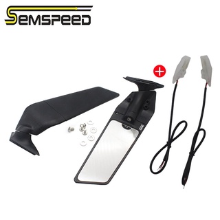 【SEMSPEED】กระจกมองหลัง อะลูมิเนียม CNC พร้อมไฟเลี้ยว LED สําหรับ Ducati Panigale V2 Panigale V4