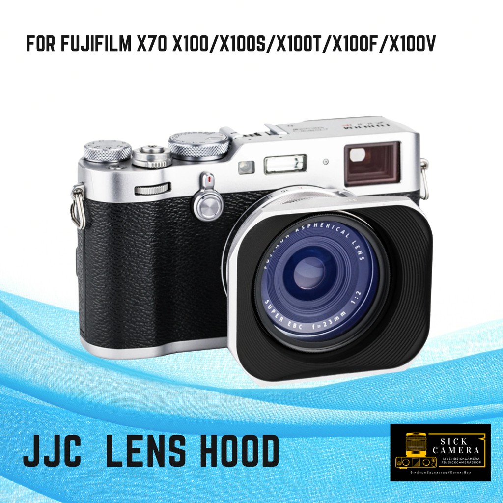 Fuji Lens Hood LH-X100II for Fujifilm Fuji X100 X70 X100S X100T X100F X100V with 49mm Lens Adapter Ring ทรงเหลี่ยม