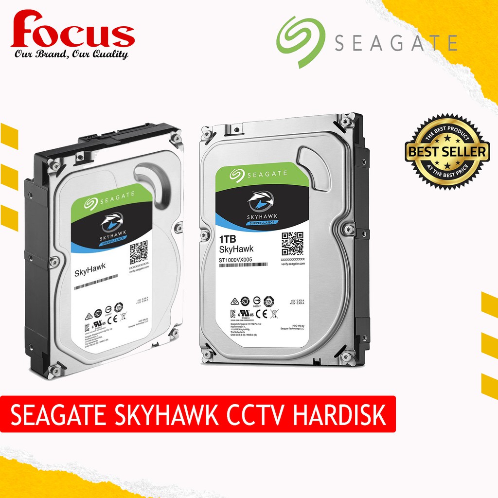 Seagate Skyhawk CCTV Hard Disk 3.5" Surveillance SATA 7200RPM/5900RPM (8TB/6TB/4TB/3TB/2TB/1TB) ST1