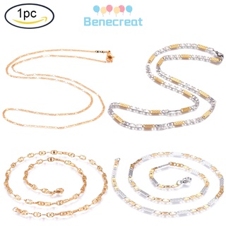 Benecreat 1 ชิ้น 304 สร้อยคอสแตนเลสสีทอง 19.68 นิ้ว (50 ซม. ) 3.5 มม.