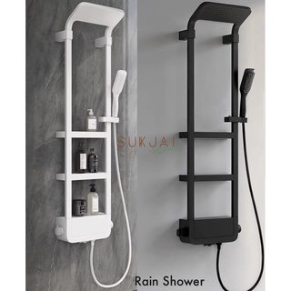 Rain Shower เรนชาวเวอร์ ฝักบัวสีขาวและสีดำ สไตล์มินิมอล