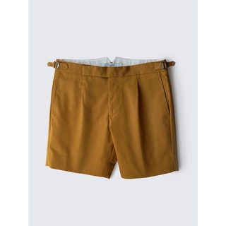 [JBB*] MUSTARD COTTON TWILL SINGLE PLEATED SHORTS เจบีบี กางเกงขาสั้น กางเกงจีบขาสั้น ผ้าคอตตอนผสมโพลี สีมัสตาร์ด