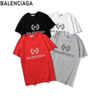 Balenciaga เสื้อยืดแขนสั้น ผ้าฝ้าย พิมพ์ลาย แฟชั่นสําหรับผู้ชาย และผู้หญิง