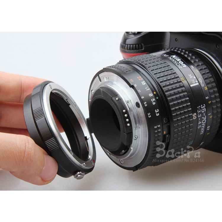อะแดปเตอร์เลนส์กล้อง  Macro Lens Reverse Adapter Protection Ring 52mm Thread Mount For Nikon D3100 D3300 D3400 D5500 D56