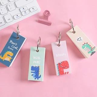 [Flash card] สมุดจดศัพท์ พวงกุญแจ สุนัข เกาหลี หมี ผลไม้ ไดโนเสาร์ น่ารัก Word book **ได้ 1 ชิ้น**