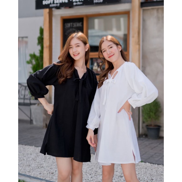 Jennie' s Dressเดรสสั้นแขนบอลลูน Ladychillshop
