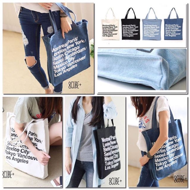420.- ส่งฟรี🍒 :::AA city name tote bag:::