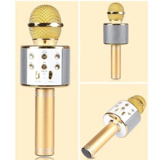 Wster Wireless Microphone HIFI Speaker WS-858 เครื่องเล่นคาราโอเกะ บลูทูธ ไร้สาย ไมโครโฟนคอนเดนเซอร์