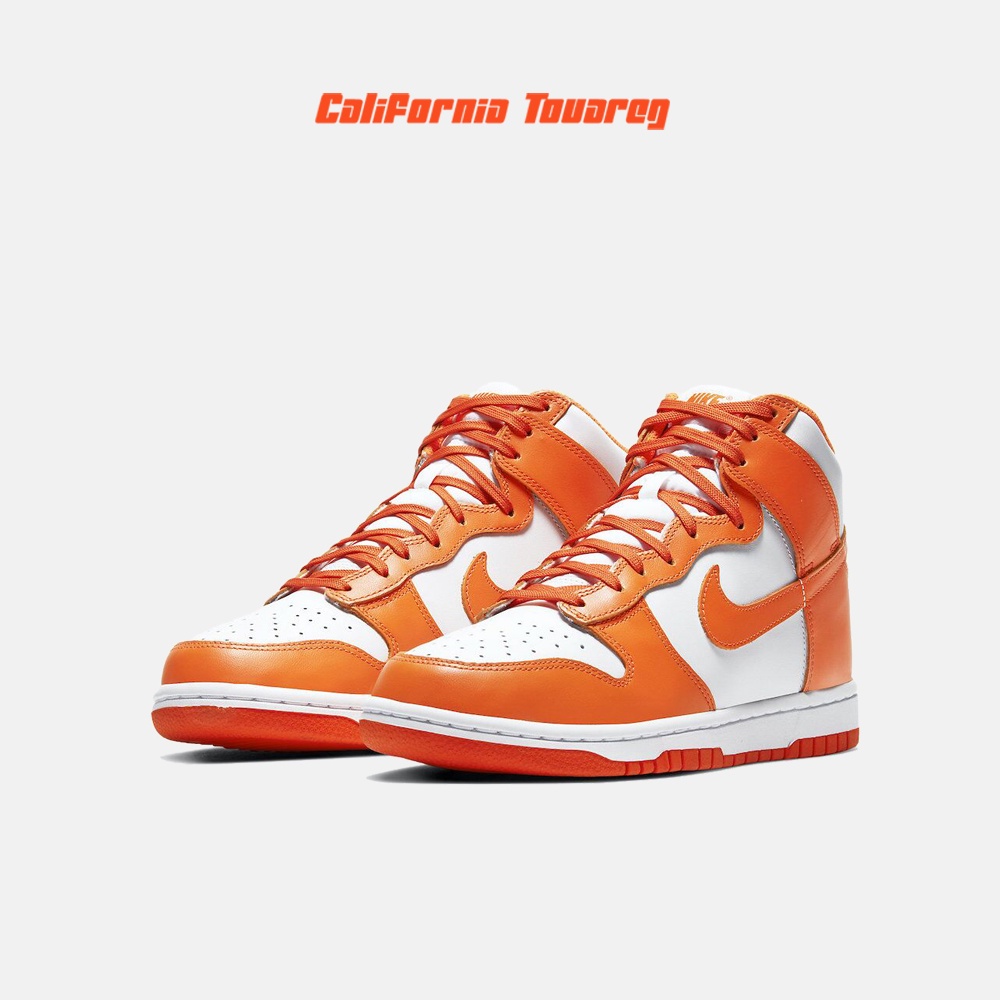 orange and white nike high tops