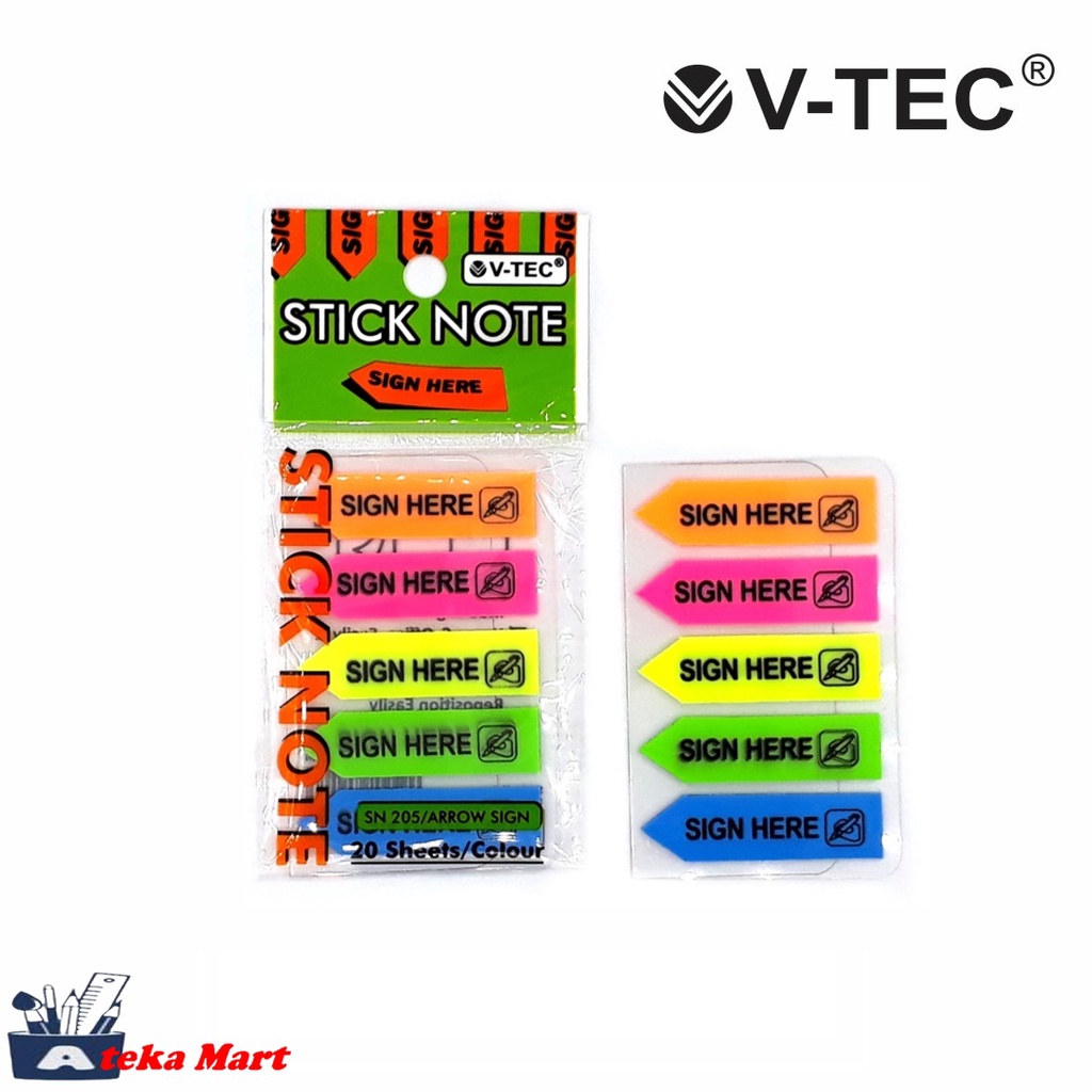 [ชิ้น] V-TEC STICK NOTE S205 SIGN HERE