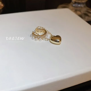 DREJEW ต่างหู แบบคลิปหนีบ ประดับไข่มุก เพชร สไตล์ฝรั่งเศส 1
